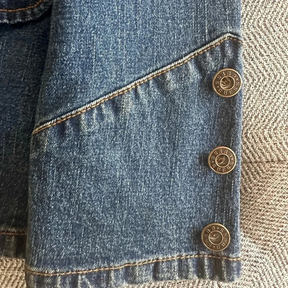 Guess Girls Y2K Embroidered Denim Jacket Blazer Style Size Medium 10-12 - Picture 5 of 9